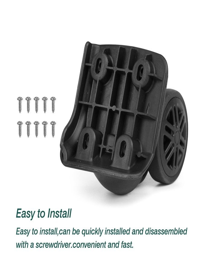 Ech.Apr 1 Pair Luggage Wheels Replacement,Mute Suitcase Wheel Repair Set, Black Luggage Suitcase Caster Wheel Replacement Parts, Double-Row Wheels - Image 5